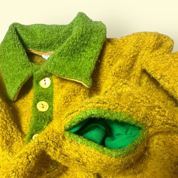 Vintage Toddler Caner Bebe Gold And Green Dog Long Sleeve Shirt Size 3 - Picture 9 of 12